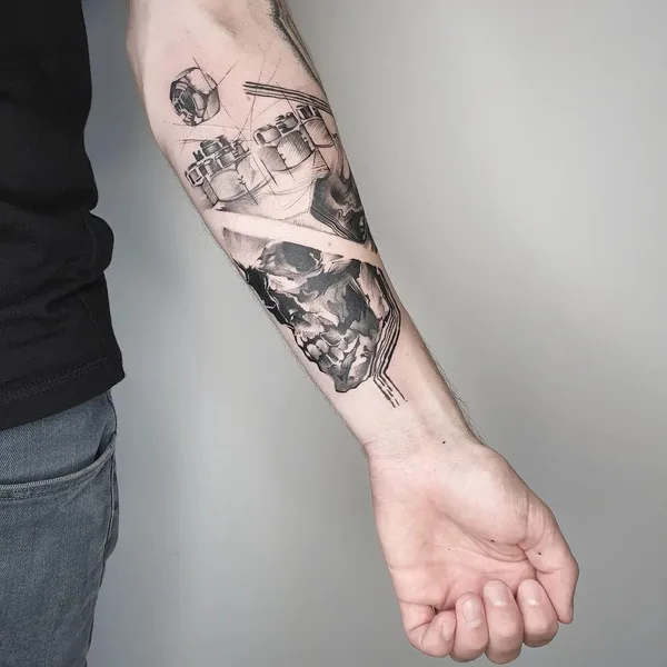 Watercolor tattoo by Vanesa Surtkova in Bergen