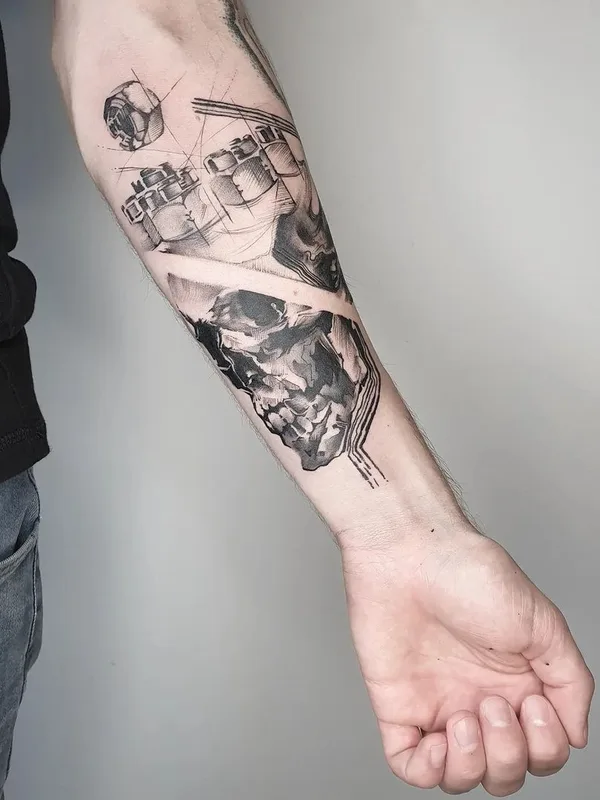 black and grey sketch tatuaje en forearm #43103 | Tatuador Vanesa Surtkova