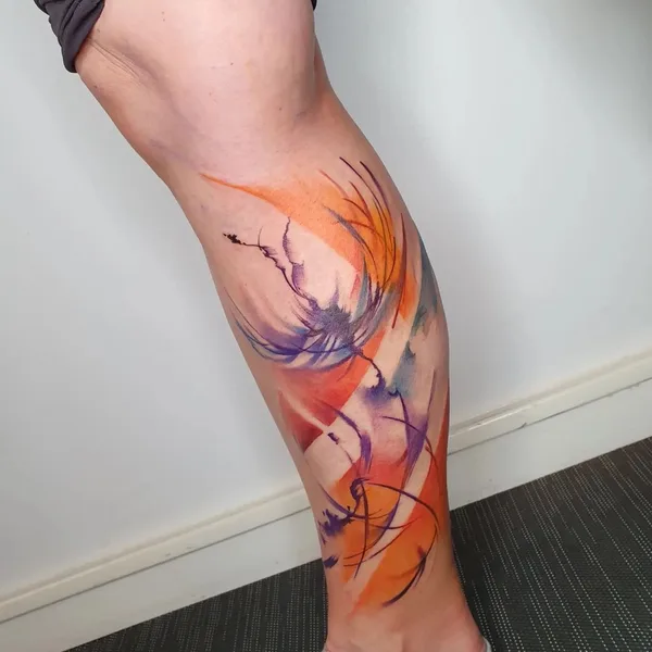 Watercolor tattoo by Vanesa Surtkova in Bergen