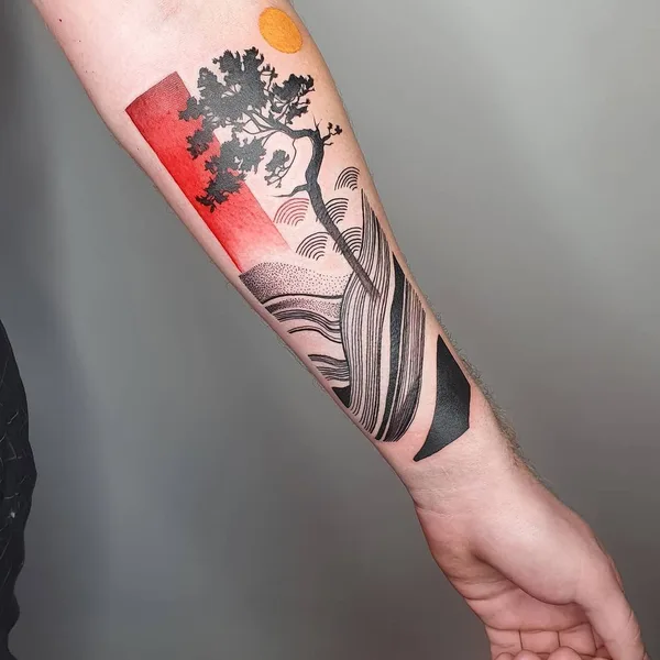 Watercolor tattoo by Vanesa Surtkova in Bergen