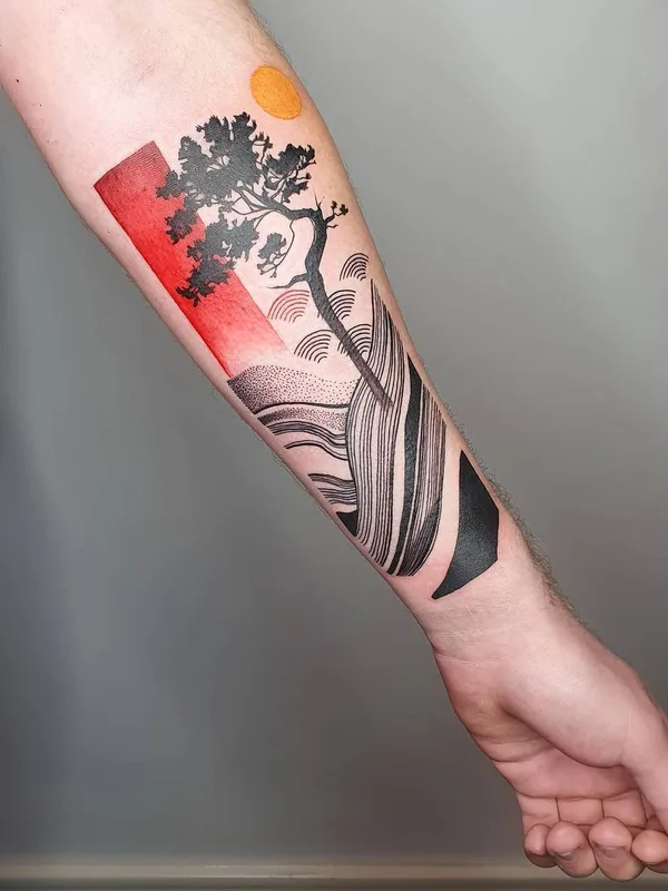 color abstract tatuaje en forearm #43113 | Tatuador Vanesa Surtkova