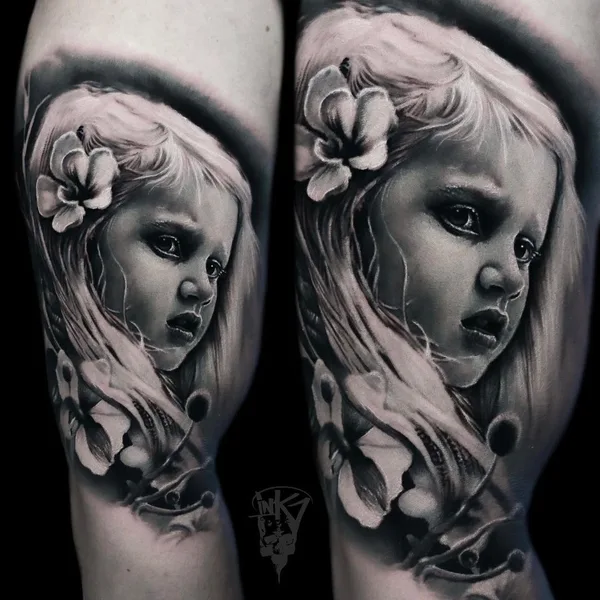 Портретная tattoo by Aleksander Lien in Tønsberg
