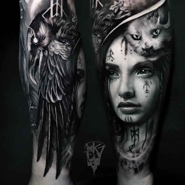 Портретная tattoo by Aleksander Lien in Tønsberg