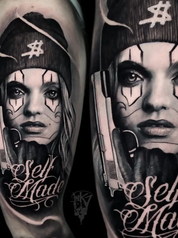 female black and grey black and grey татуировка на forearm #43135 | Тату мастер Aleksander Lien