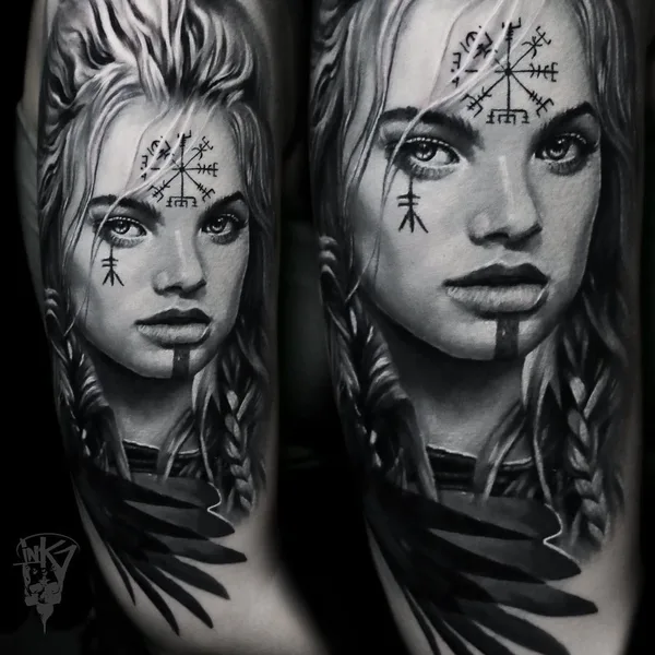 Портретная tattoo by Aleksander Lien in Tønsberg