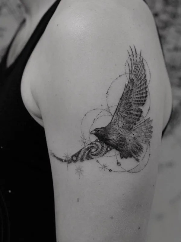 black and grey blackwork tatuaje en shoulder #43168 | Tatuador Doctor Woo