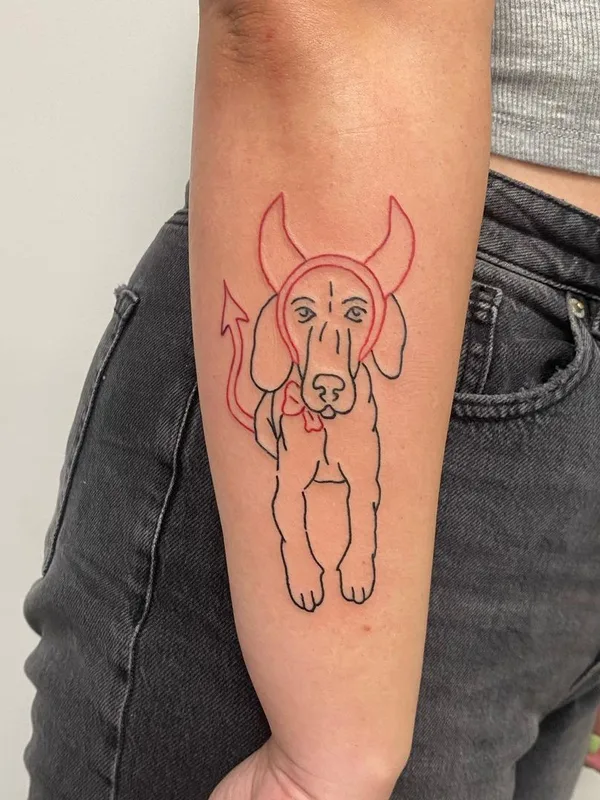 Linework tattoo by Curt Montgomery in Toronto