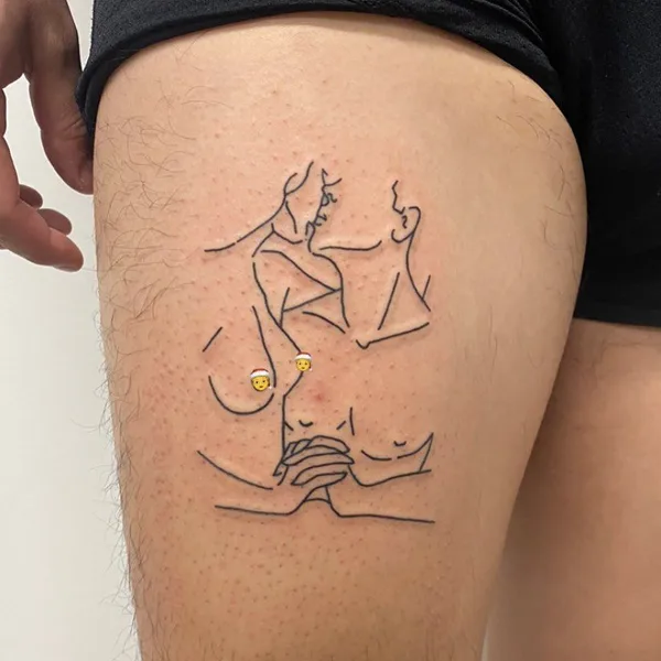 Лайнворк tattoo by Curt Montgomery in Toronto
