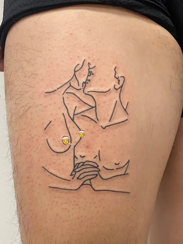 Linework tattoo by Curt Montgomery in Toronto
