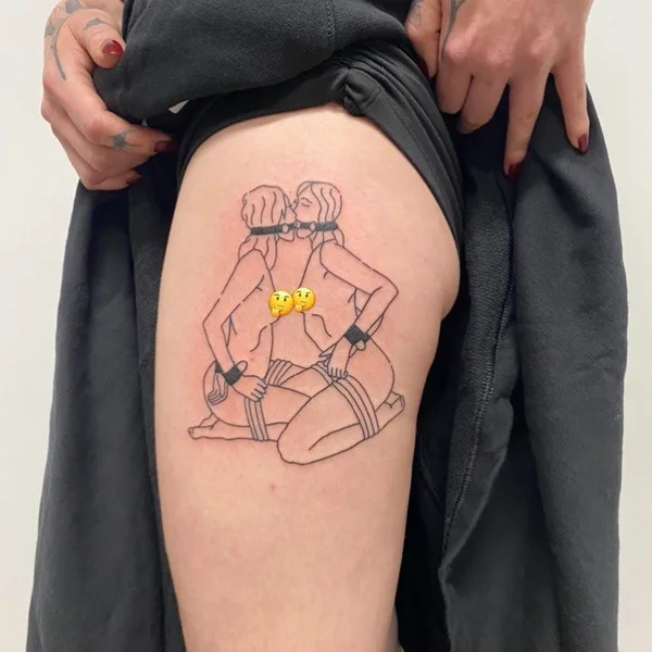 Лайнворк tattoo by Curt Montgomery in Toronto