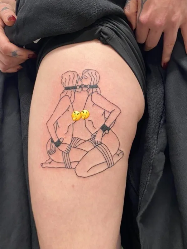 Linework tattoo by Curt Montgomery in Toronto