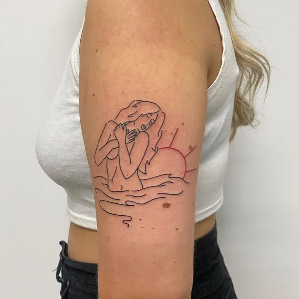 Лайнворк tattoo by Curt Montgomery in Toronto