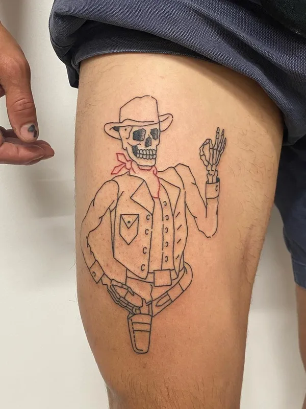 Linework tattoo by Curt Montgomery in Toronto