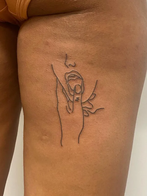 Linework tattoo by Curt Montgomery in Toronto