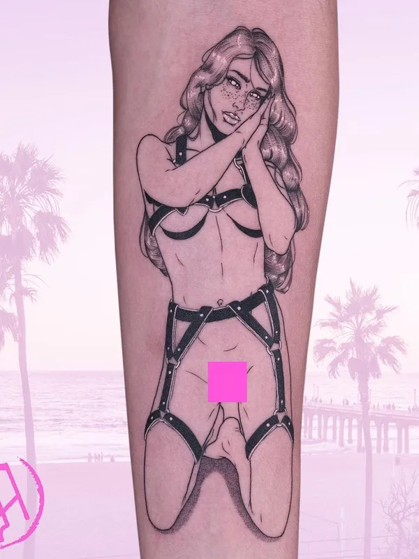 female black fineline tattoo auf forearm #43249 | Tätowierer Sad Amish Tattooer