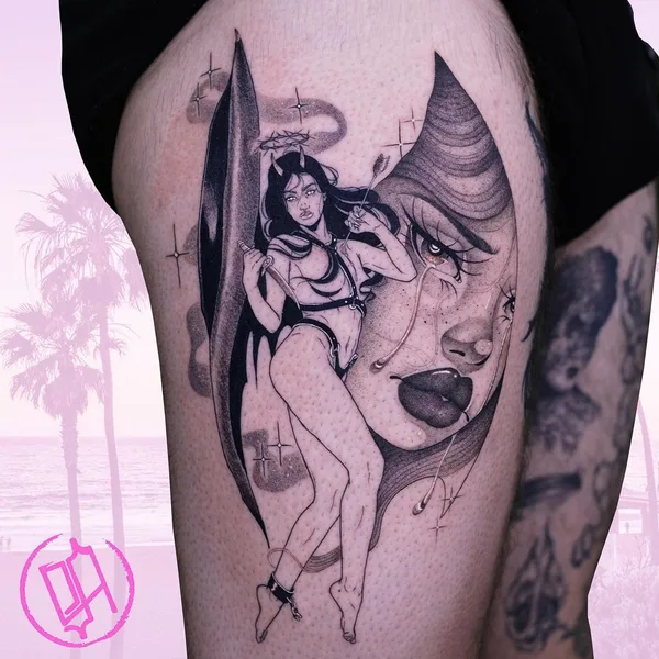 Fine Line tattoo by Sad Amish Tattooer in Los Angeles
