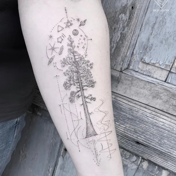 Linework tattoo by Bicem Sinik in New York City