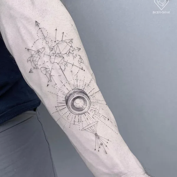 Linework tattoo by Bicem Sinik in New York City