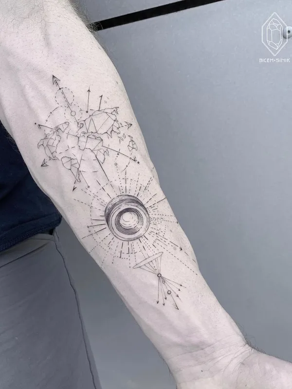 black geometric татуировка на forearm #43260 | Тату мастер Bicem Sinik