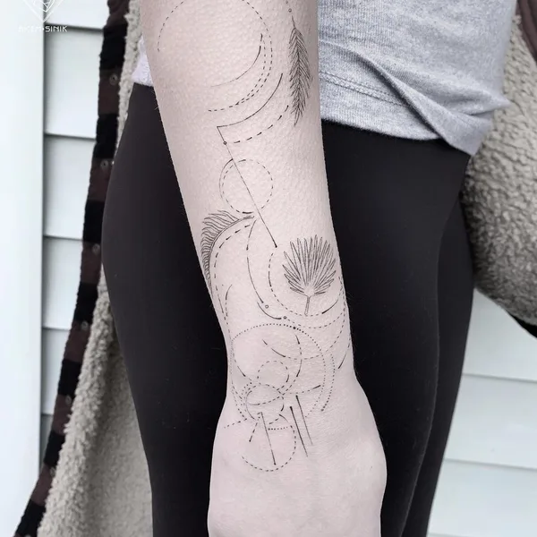 Linework tattoo by Bicem Sinik in New York City