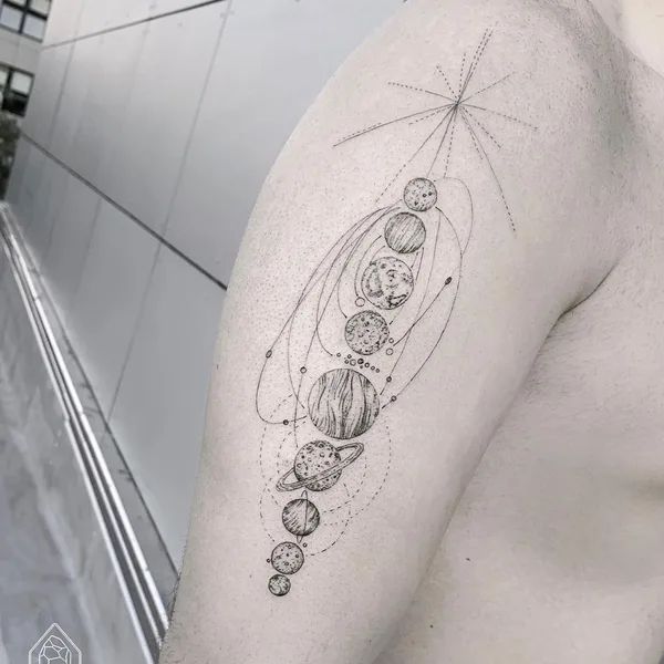 Linework tattoo by Bicem Sinik in New York City