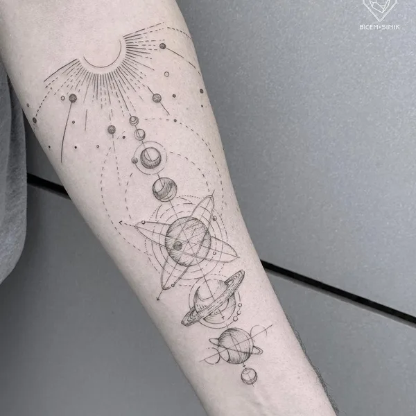 Linework tattoo by Bicem Sinik in New York City