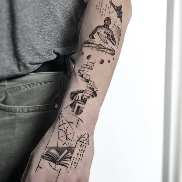 Graphic tattoo by Марк Друщенко in Moscow
