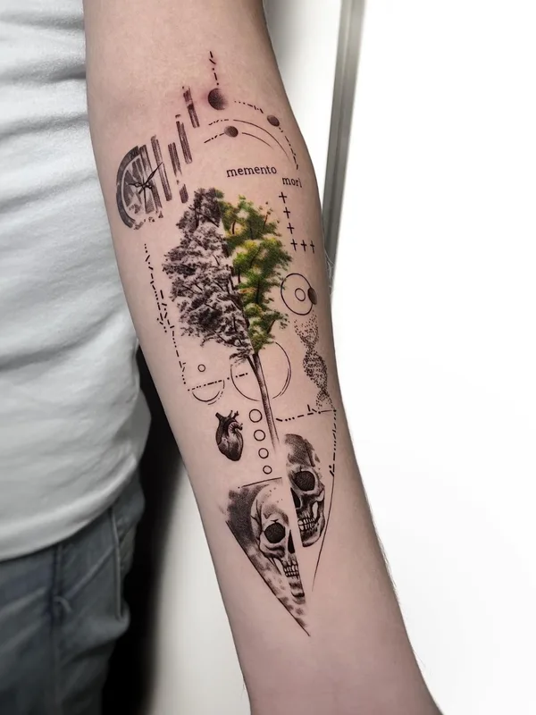 black and grey illustrative 타투 부위 forearm #59819 | 타투이스트 Марк Друщенко