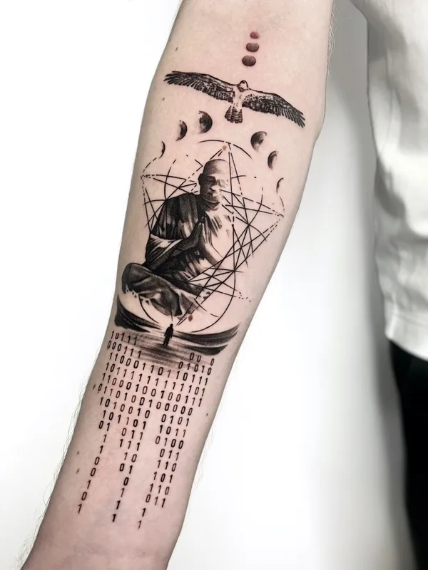 black and grey blackwork 타투 부위 forearm #59815 | 타투이스트 Марк Друщенко