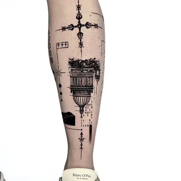 Graphic tattoo by Марк Друщенко in Moscow