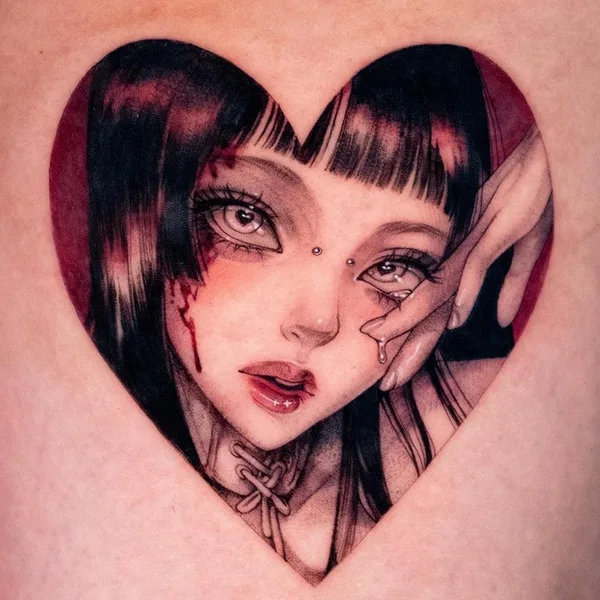 Anime tattoo by Domi Lee in Busan