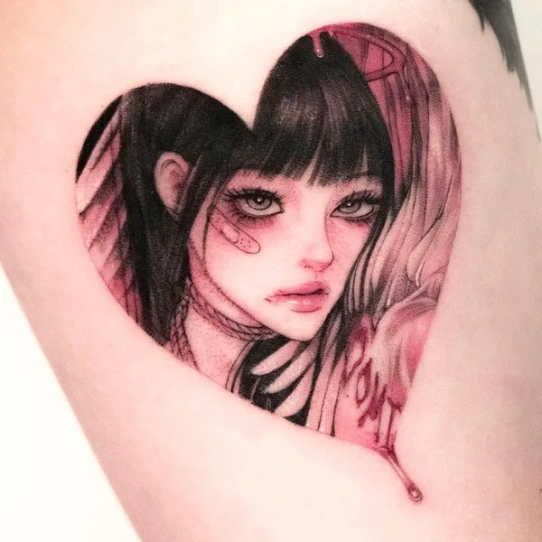 Anime tattoo by Domi Lee in Busan