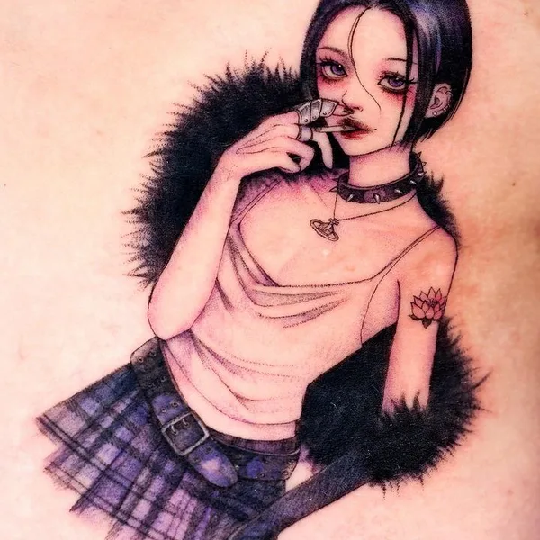 Anime tattoo by Domi Lee in Busan
