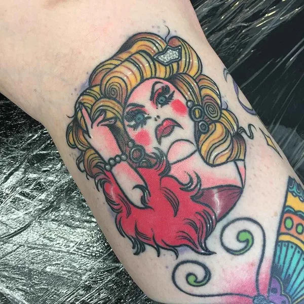 New School tattoo by Lucy Blue
