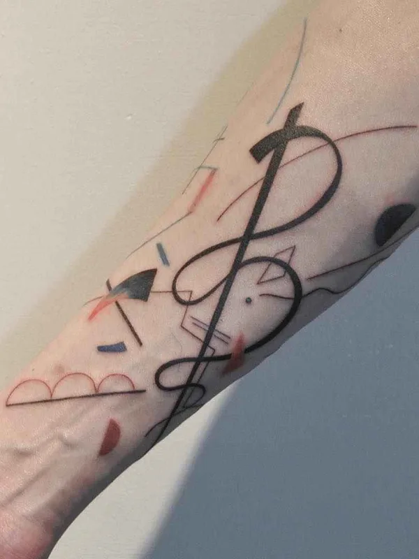 black and grey abstract tatouage sur forearm #10878 | Artiste tatoueur Hill