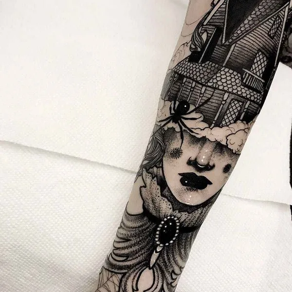 Neo Traditional tattoo by Ryan Murray in Salem