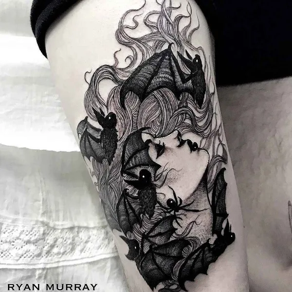 Neo Traditional tattoo by Ryan Murray in Salem