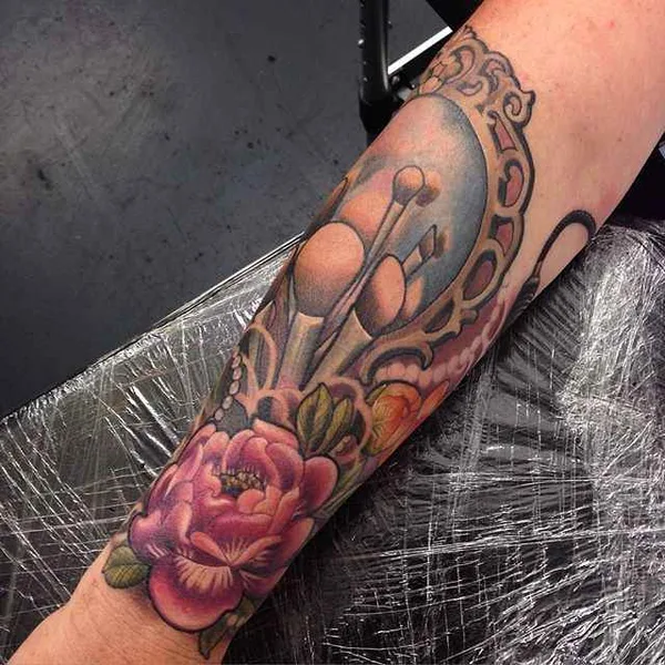 New School tattoo by Makkala Rose in Hamilton