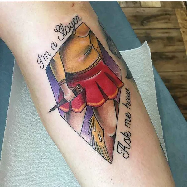 New School tattoo by Lucy Blue