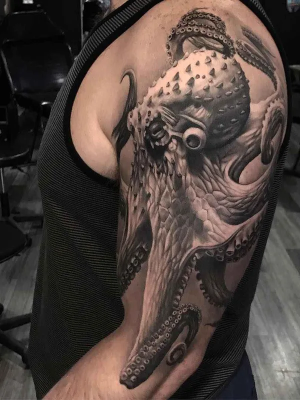 male black and grey realism татуировка на full sleeve #14083 | Тату мастер Alejandro Mazakre