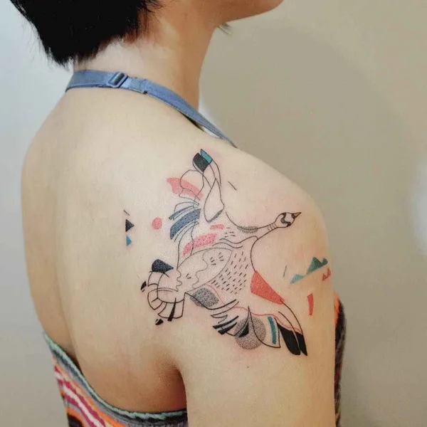Geometric tattoo by Hill in Taipei