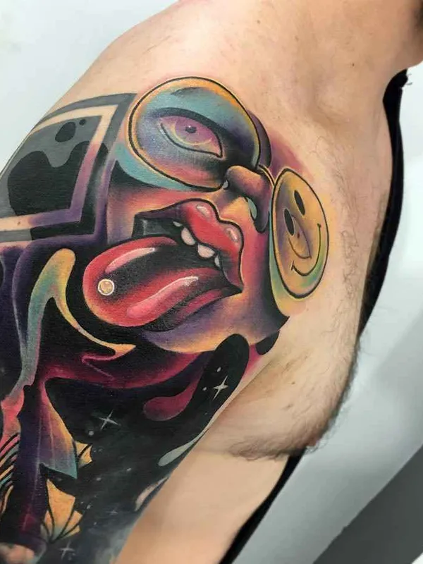 color new school tattoo auf shoulder #14180 | Tätowierer Giena Todryk
