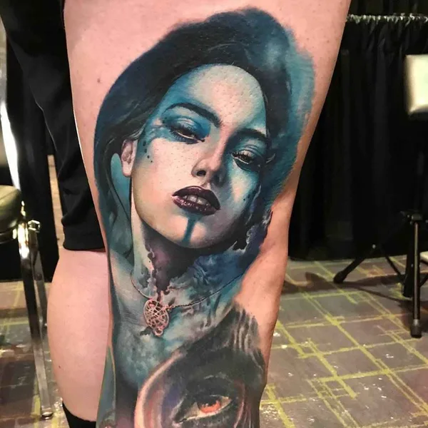 Portrait tattoo by Sarah Miller