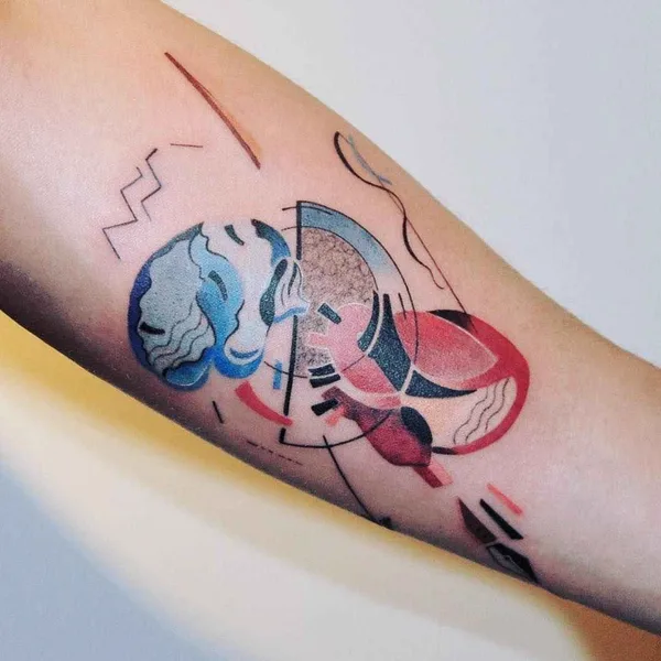 Geometric tattoo by Hill in Taipei