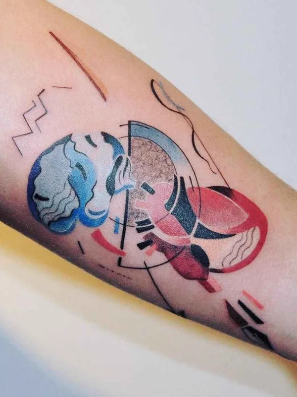color abstract tatouage sur forearm #10882 | Artiste tatoueur Hill