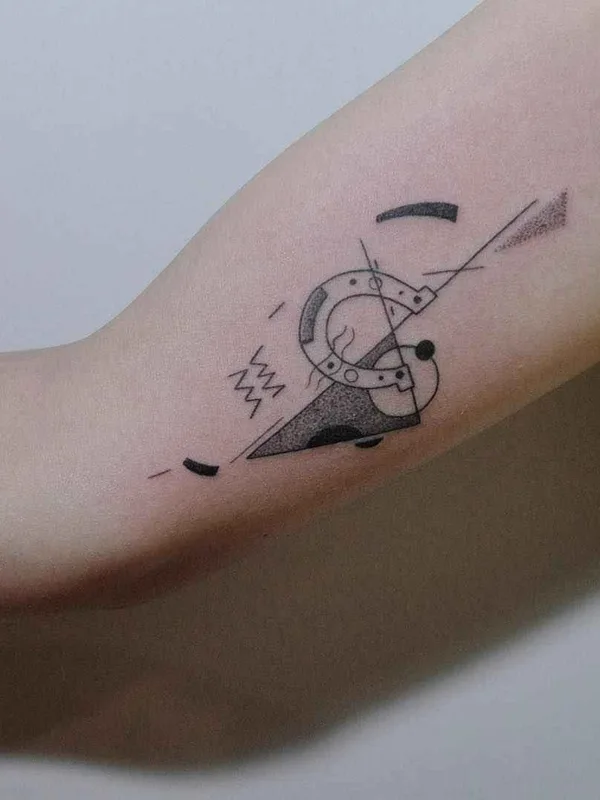 black and grey abstract tatouage sur forearm #10880 | Artiste tatoueur Hill