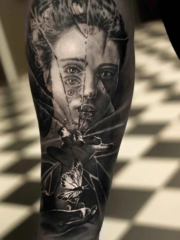 Abstract tattoo by Adrian Lindell in Stockholm