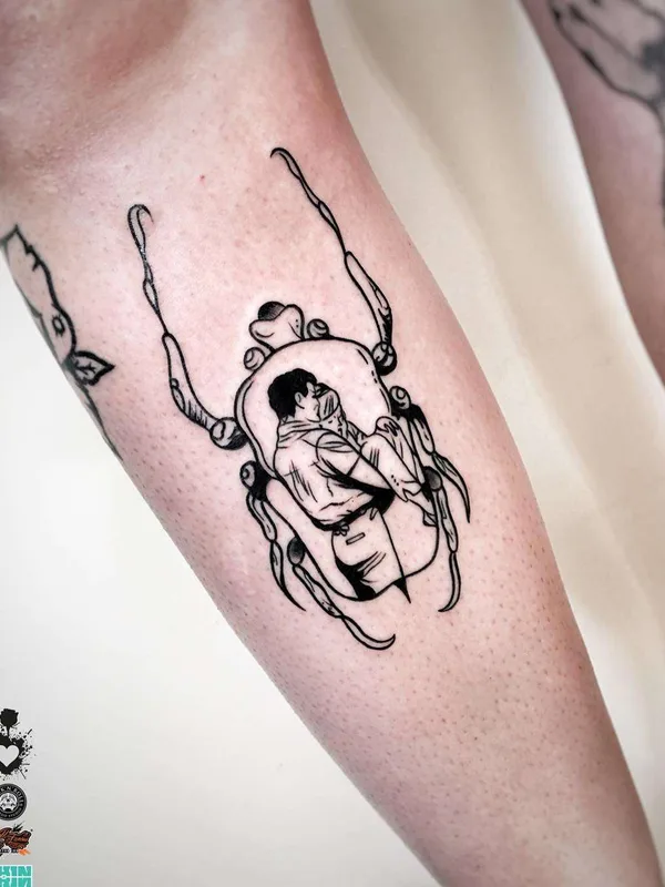black linework tattoo auf forearm #21225 | Tätowierer Ufo Tattoo