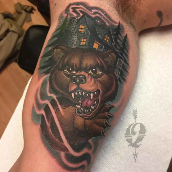 Нью Скул tattoo by Evan Qualls