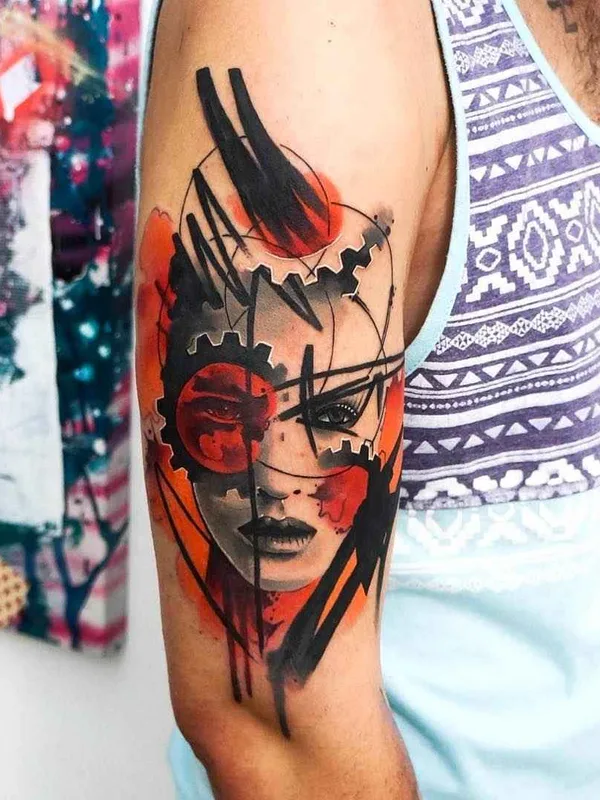 color abstract tattoo auf forearm #11538 | Tätowierer Dynoz Art Attack